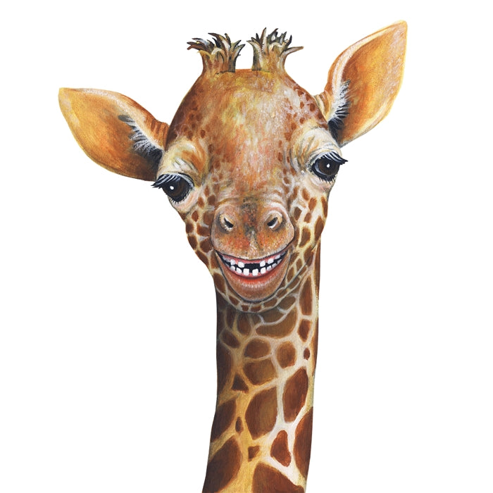 Toothy Giraffe Wall Decal 21 in. x 46 in.