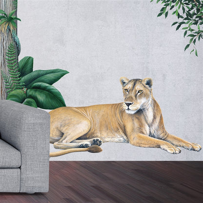 Lioness Wall Decal (46 in. X 22 in.)