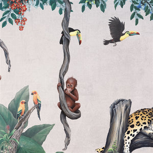 Orangutan & Toucan On A Vine Wall Decal (10 in. x 70 in.)