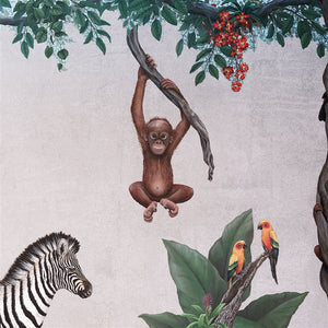 Orangutan On A Vine Wall Decal (16 in. x 59 in.)