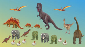 Economy Size Dinosaur Wall Decals Collection (19 Small Size Decals)