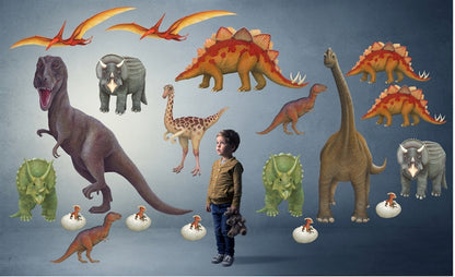 Dinosaur Economy Size Wall Decals Collection (19 Small Size Decals)