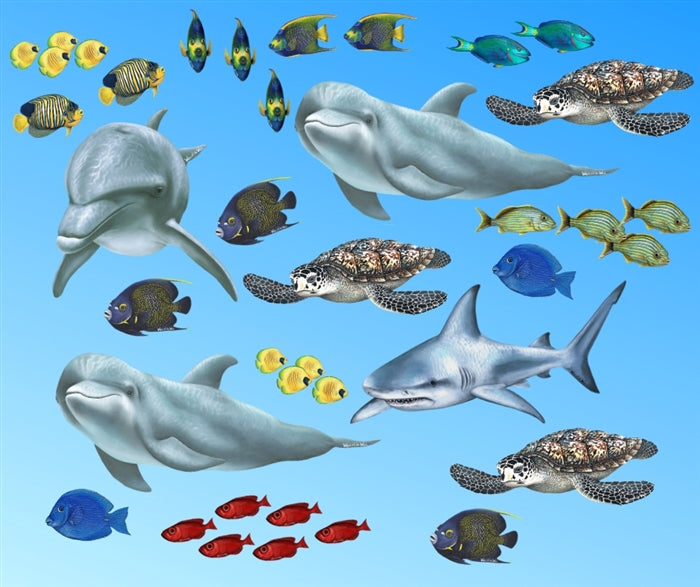 Sea Creatures and Tropical Fish Wall Decals Collection (Economy Size 48 in. x 48 in.)