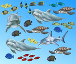 Load image into Gallery viewer, Sea Creatures and Tropical Fish Wall Decals Collection (Economy Size 48 in. x 48 in.)
