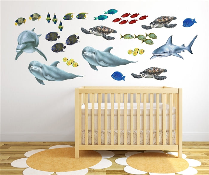Sea Creatures and Tropical Fish Wall Decals Collection (Economy Size 48 in. x 48 in.)