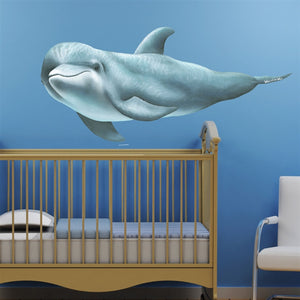 Dolphin Swimming Wall Decal (46 in. x 20 in.)
